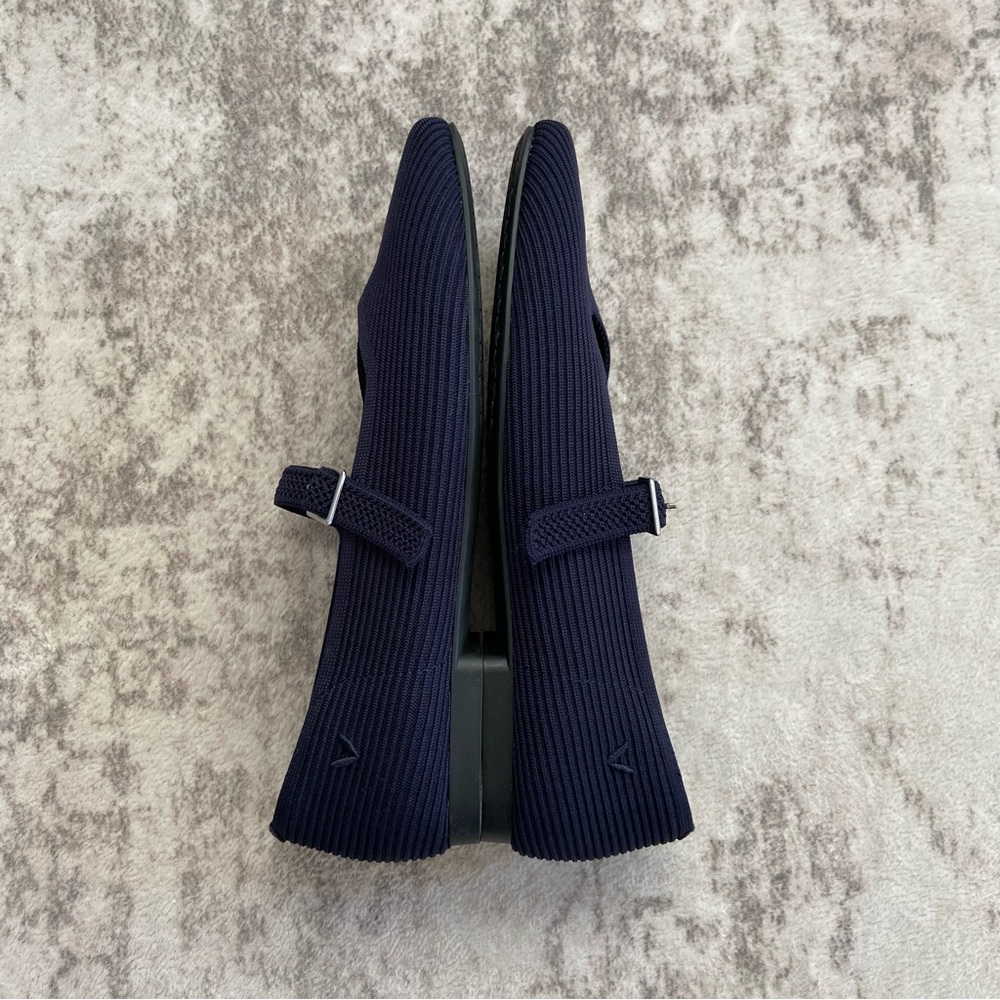 NWOB VIVAIA Square-Toe Margot Mary Janes Flats‎ Navy Blue 9-9.5 (EU 40.5) - Picture 8 of 12